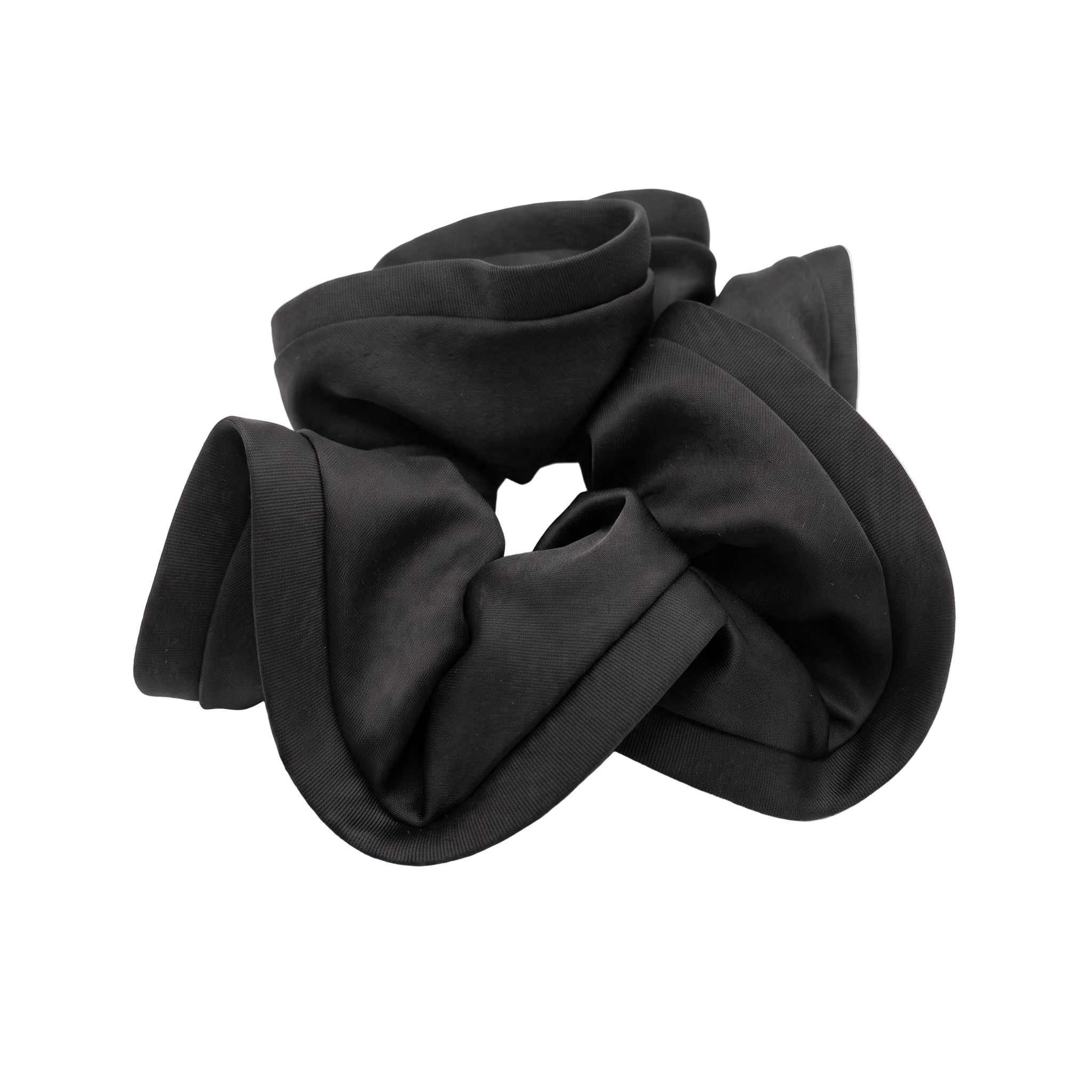 Black Silk Jumbo Scrunchie