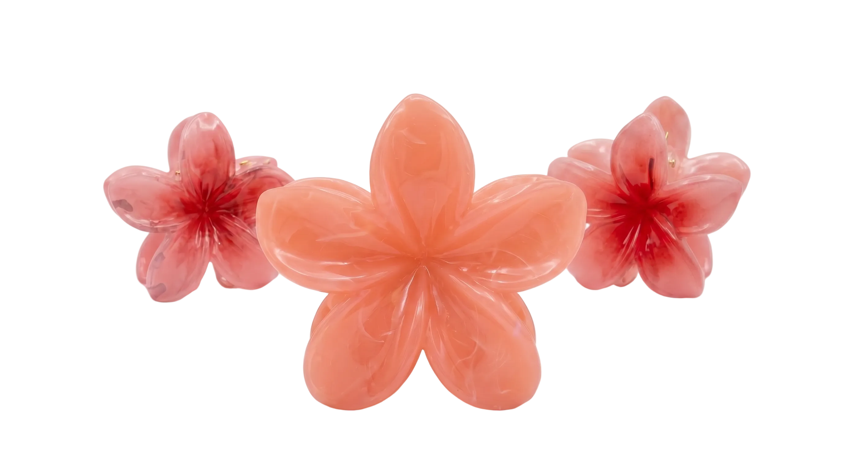 Peach Floral Claw Clip