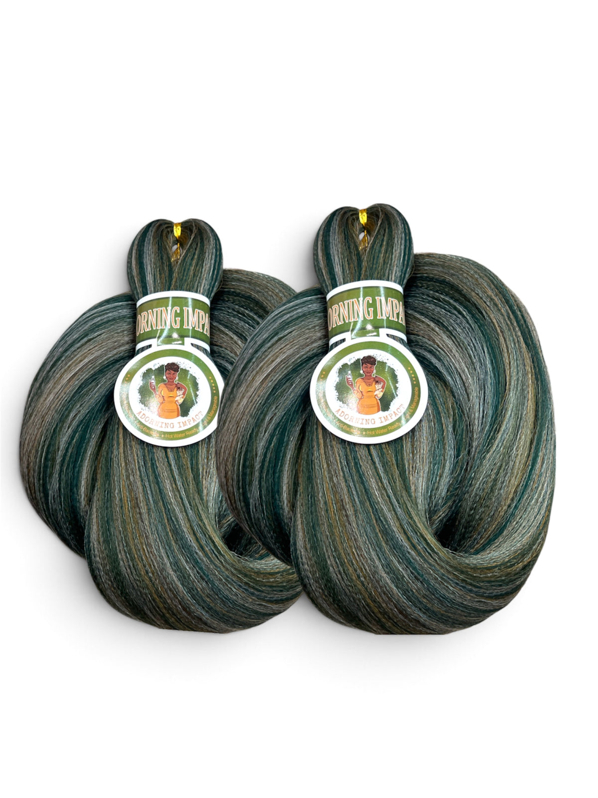 Rustic Moss ( Pre-Stretched, Custom Blend Braiding Extensions )