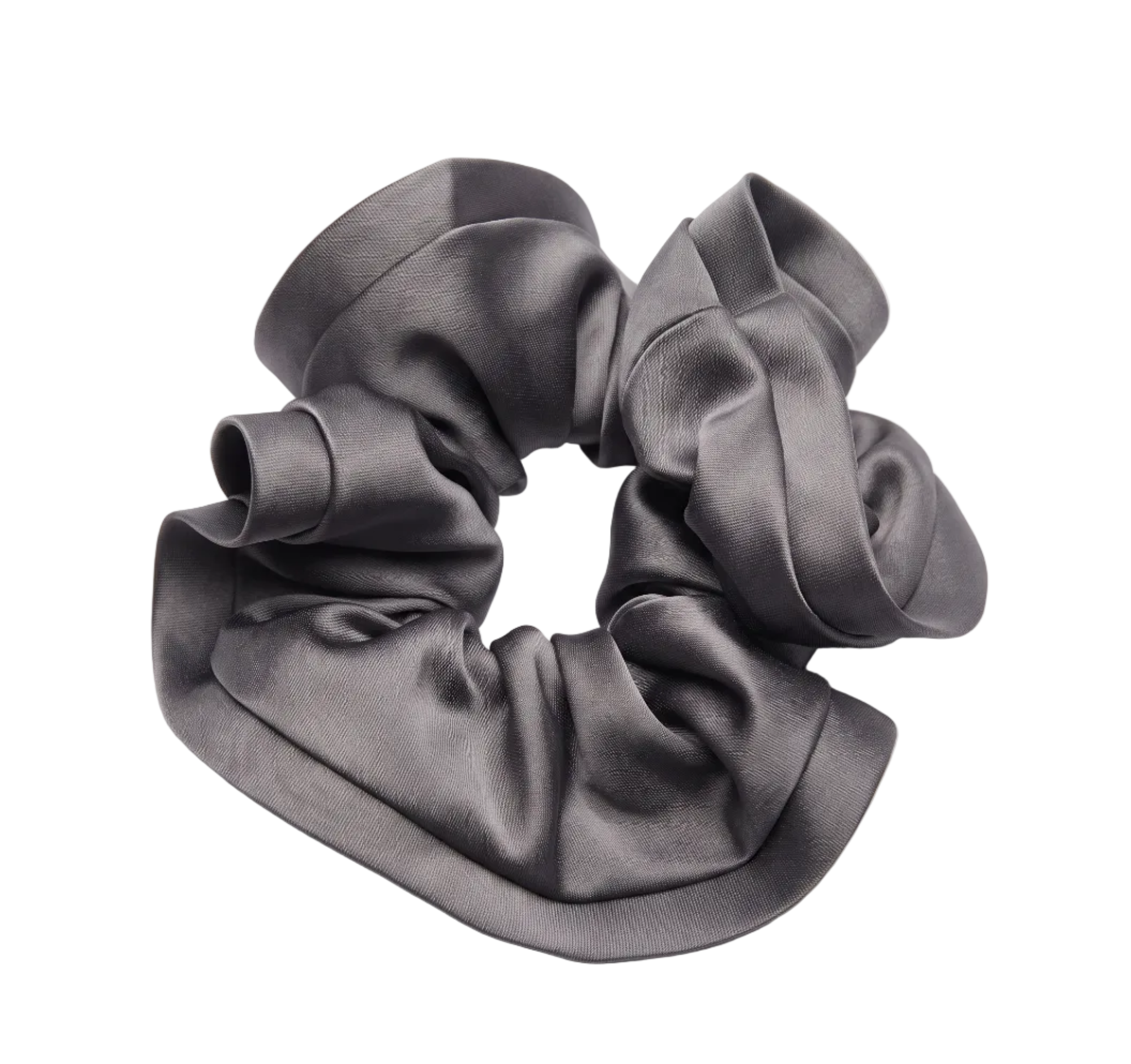 Ash Gray Silk Jumbo Scrunchie
